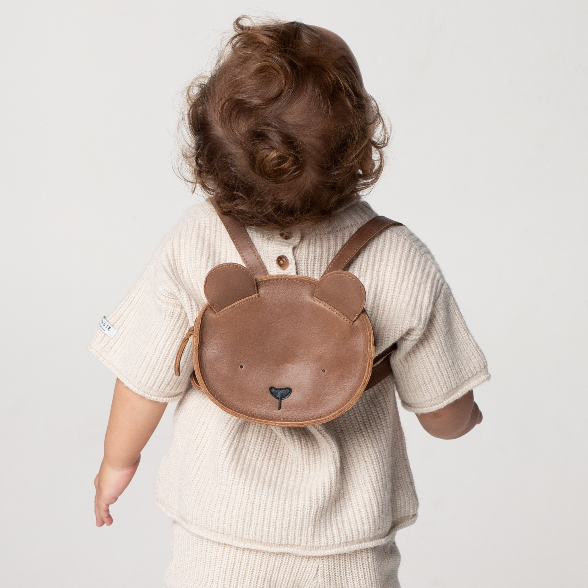 donsje kapi classic backpack bear - cognac classic leather