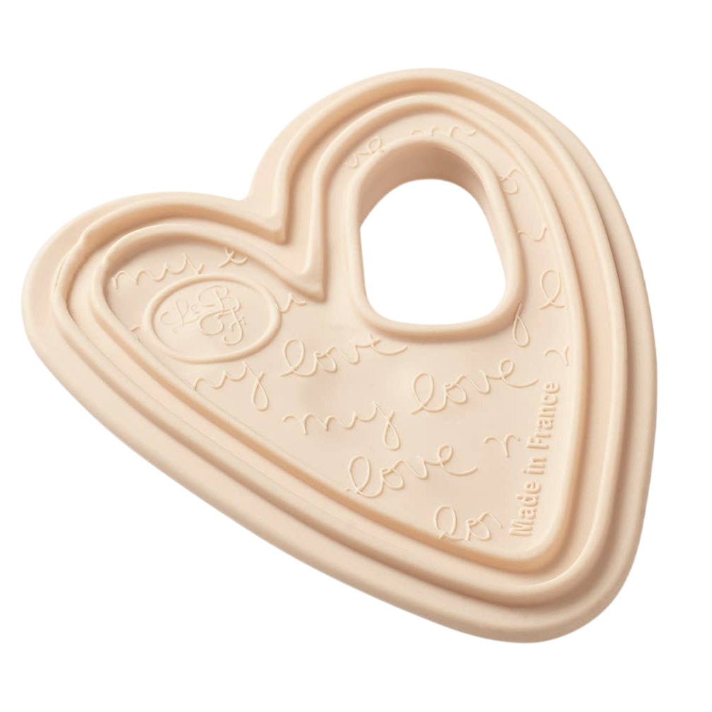 Sebs Heart Teething Ring - Off-White/Cream