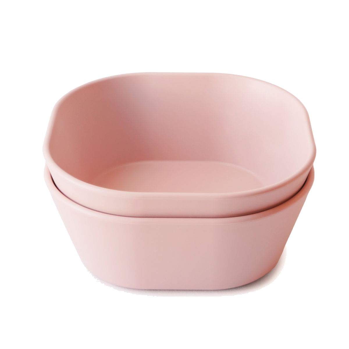 Mushie 2-Pack Dinner Bowl Square Blush