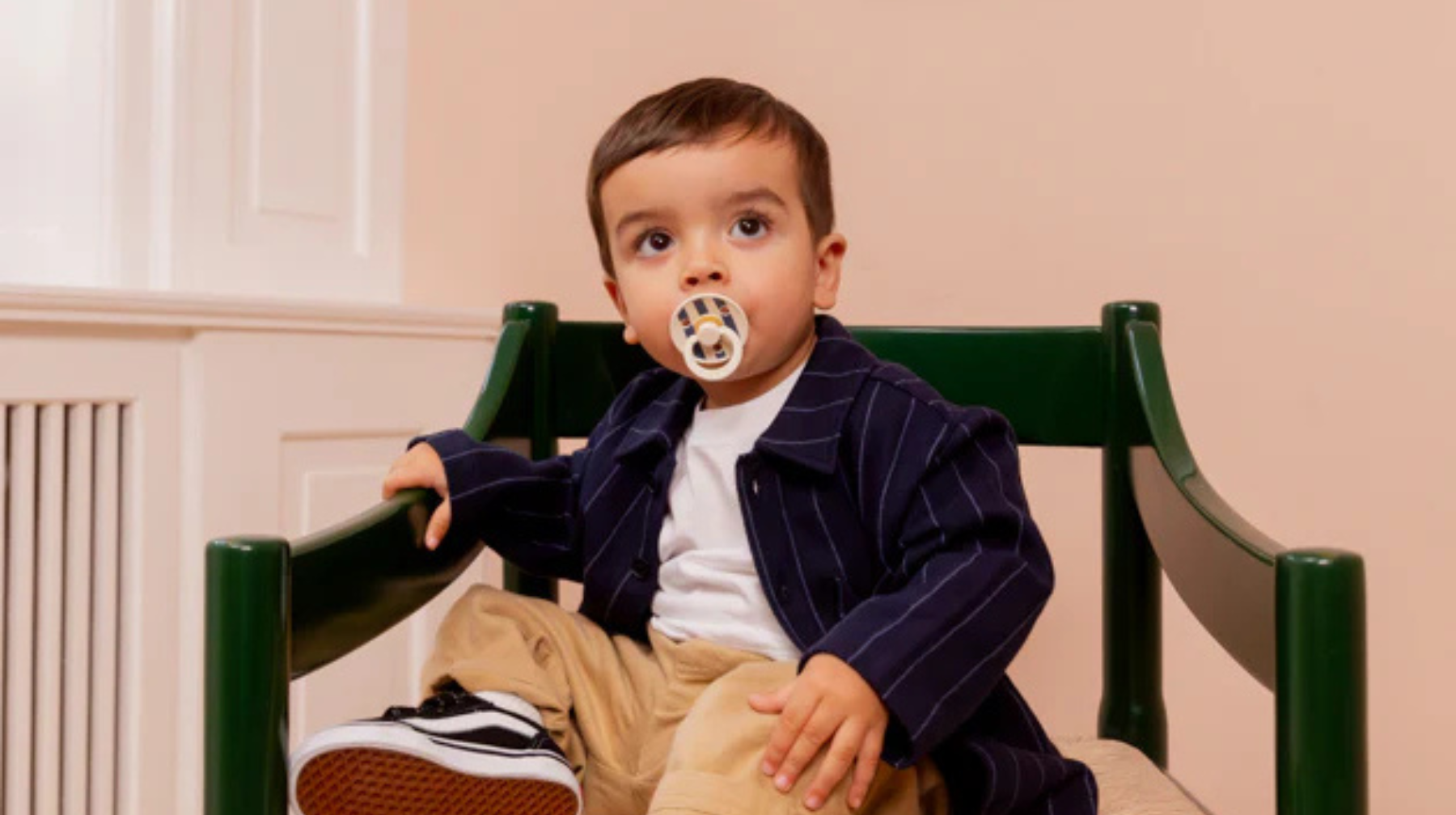 Bibs® 2-Pack Studio Round Pacifiers - Ivory Steel Blue Mix