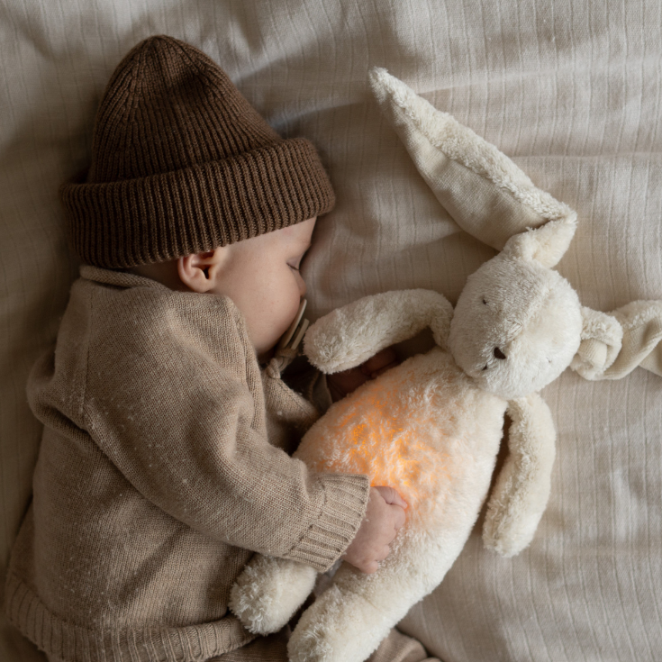 moony 2.0 sand - organic humming bunny with a lamp
