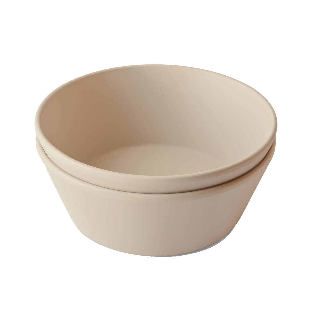 Mushie Round Dinnerware Bowl Set in Vanilla