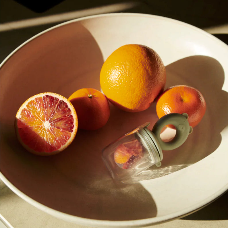 2-Pack Miranda Bear Shape Food Feeder - Whale blue / Dove blue