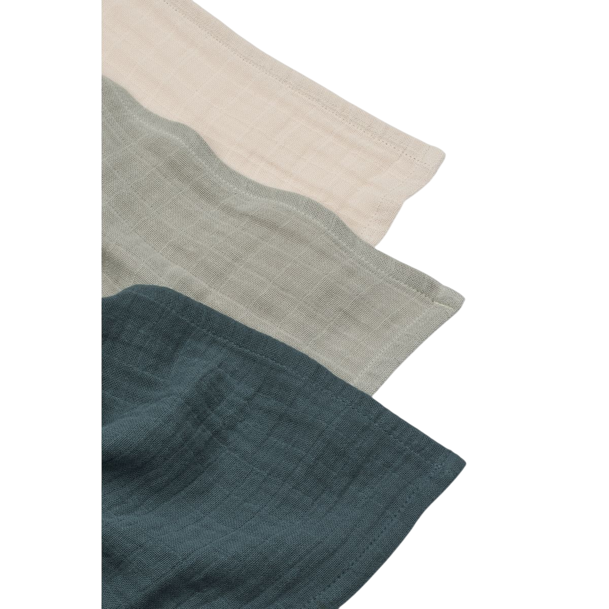 Lot de 3 langes en mousseline Lewis - Mélange bleu tourterelle