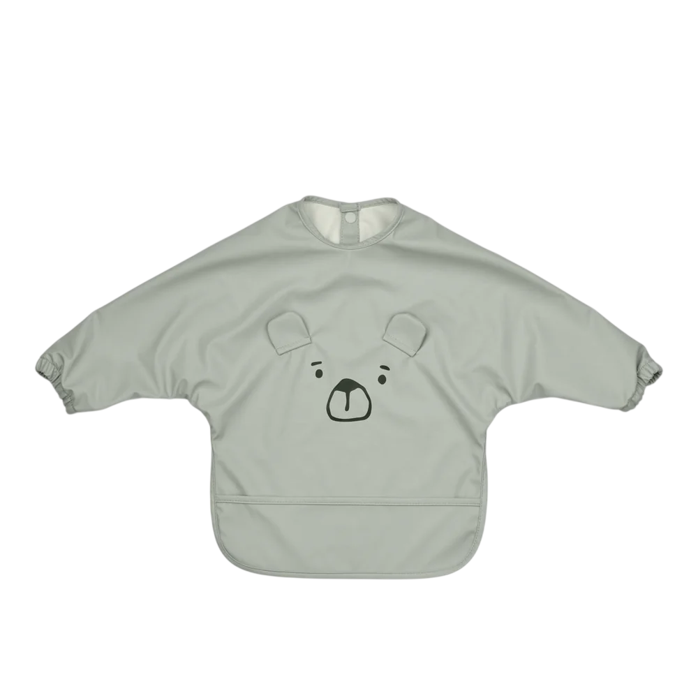 Merle bedruckte Cape-Lätzchen - Mr. Bear Taubenblau