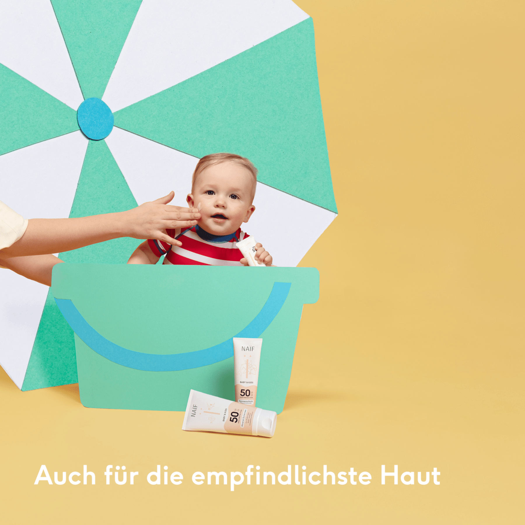 Naïf Care - Body & Hair Care - Baby & Kids Mineral Sun Cream SPF50 - 100ml - Tummy Time