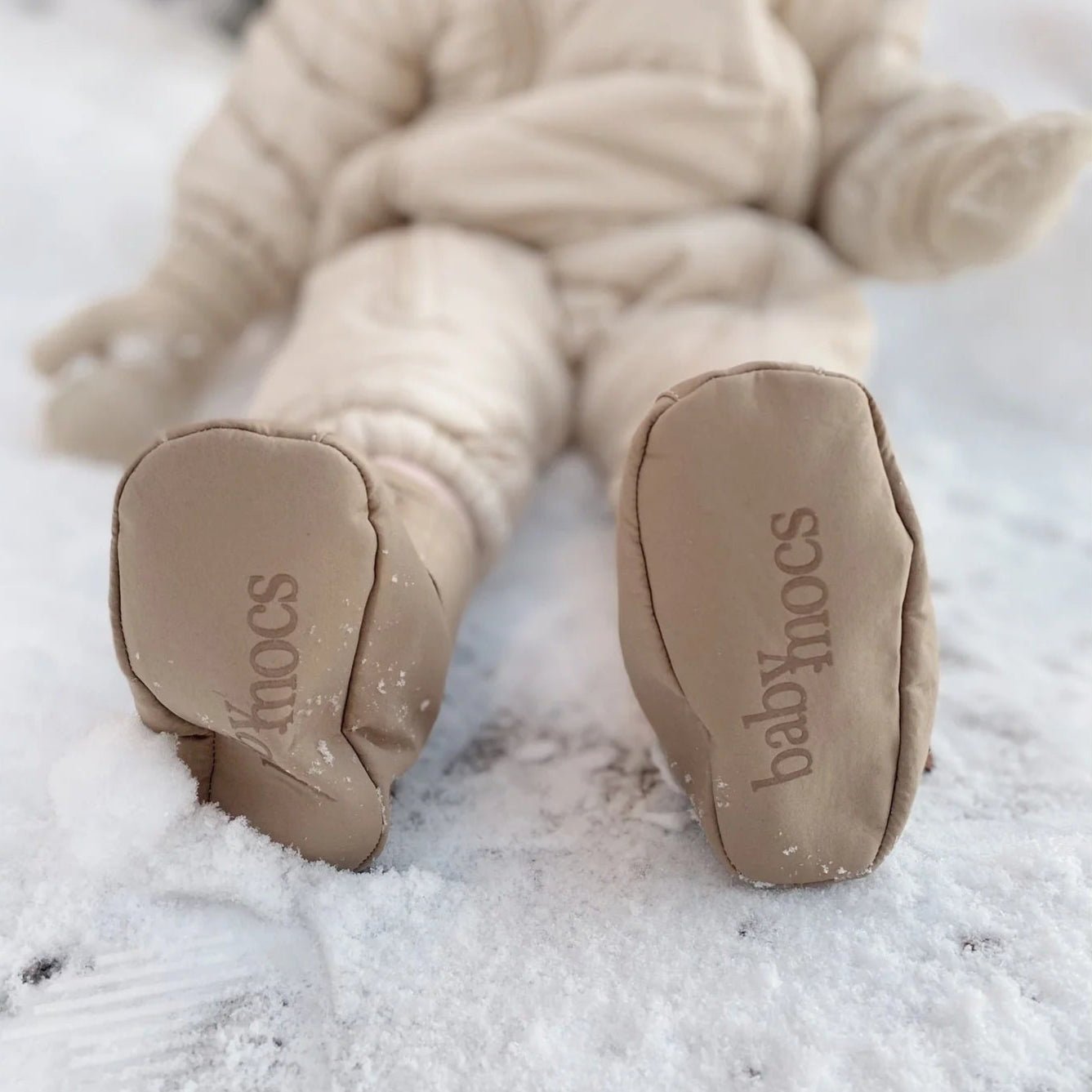 BabyMocs - Baby Footwear - The Soft Boots - Dark Beige - Tummy Time