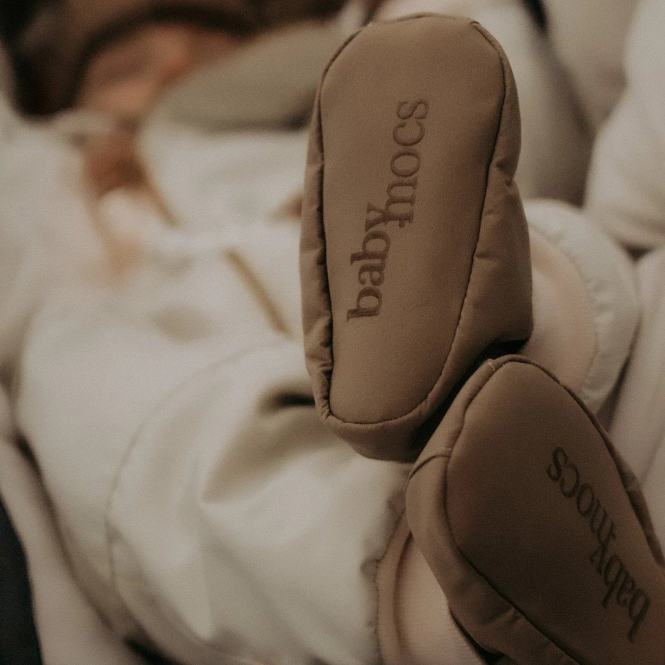 BabyMocs - Baby Footwear - The Soft Boots - Dark Beige - Tummy Time