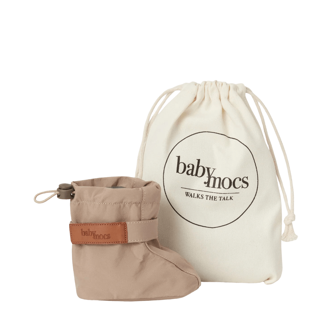 BabyMocs - Baby Footwear - The Soft Boots - Dark Beige - Tummy Time