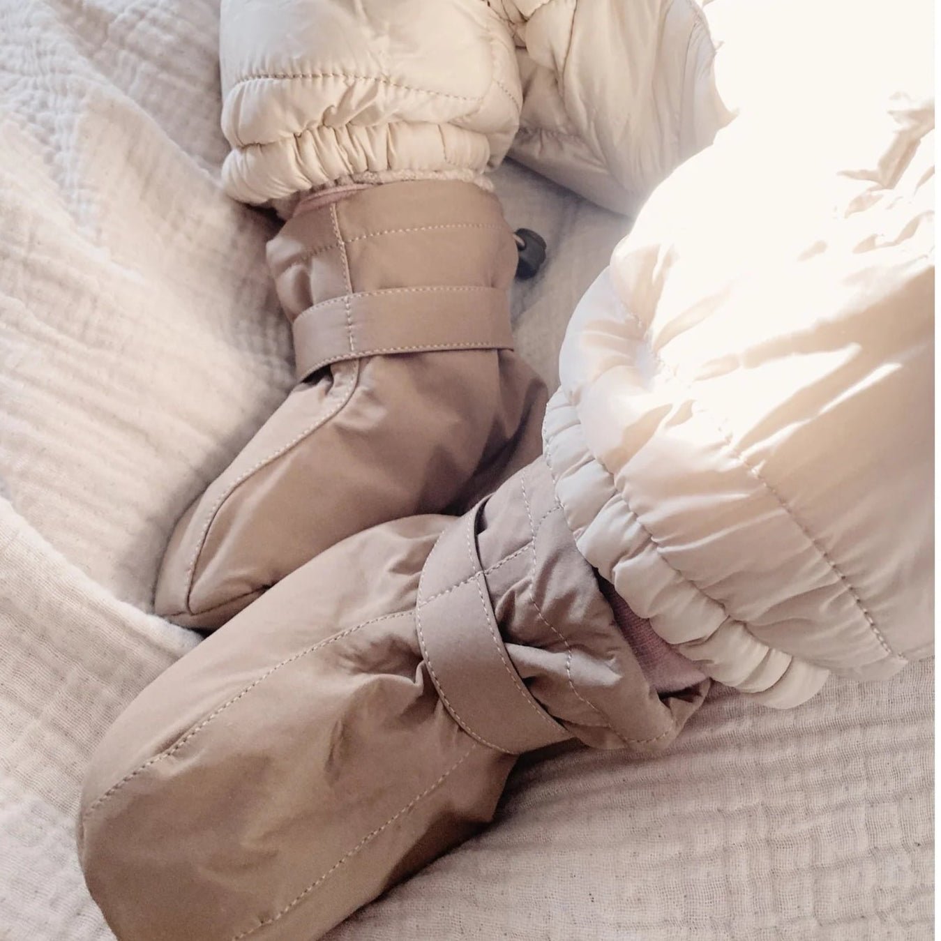 BabyMocs - Baby Footwear - The Soft Boots - Dark Beige - Tummy Time
