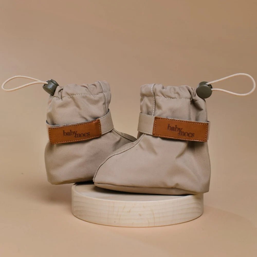 BabyMocs - Baby Footwear - The Soft Boots - Dark Beige - Tummy Time