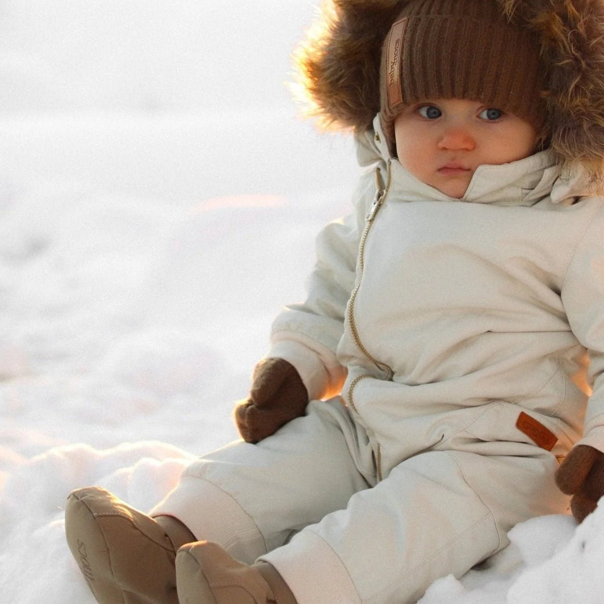 BabyMocs - Baby Footwear - The Soft Boots - Dark Beige - Tummy Time