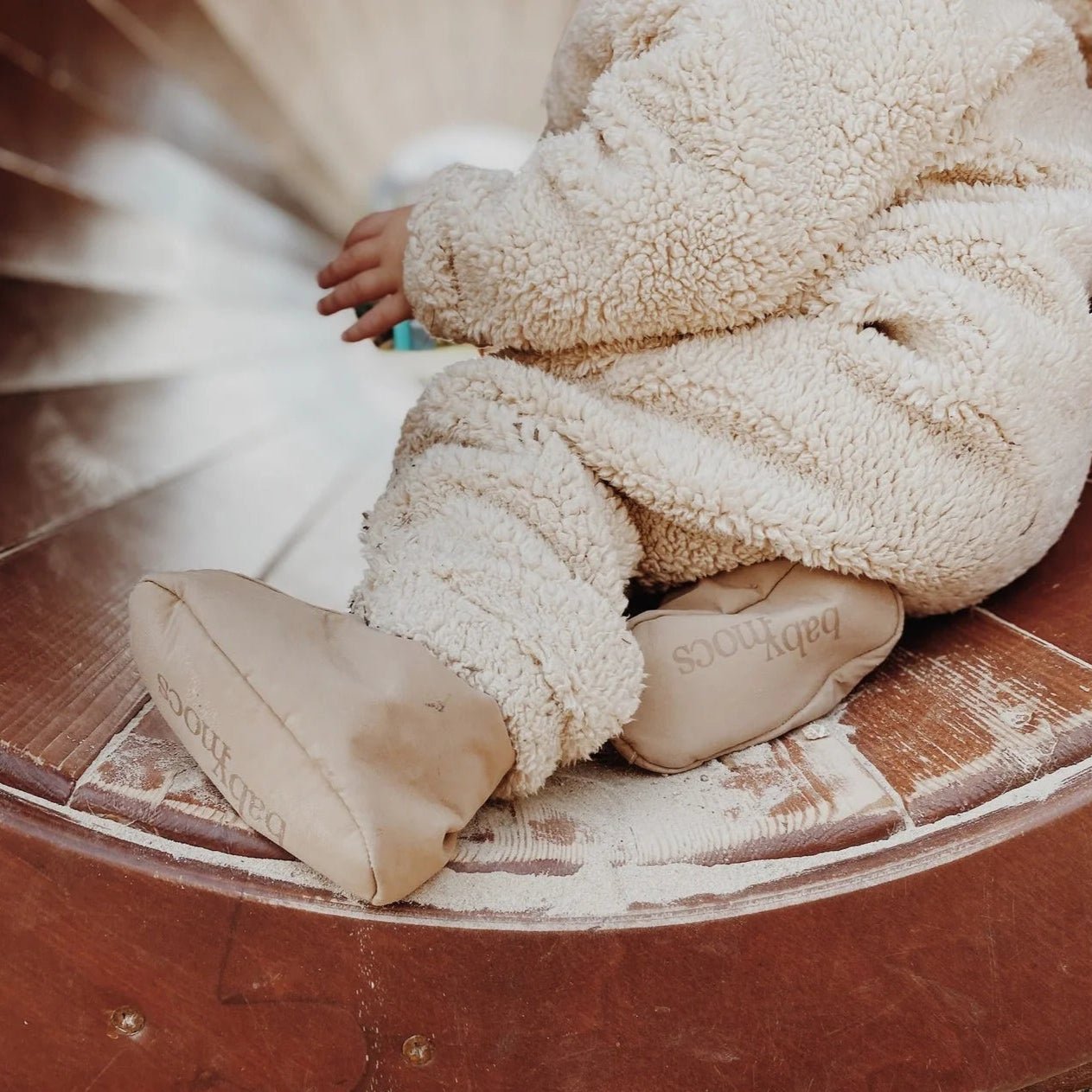 BabyMocs - Baby Footwear - The Soft Boots - Dark Beige - Tummy Time