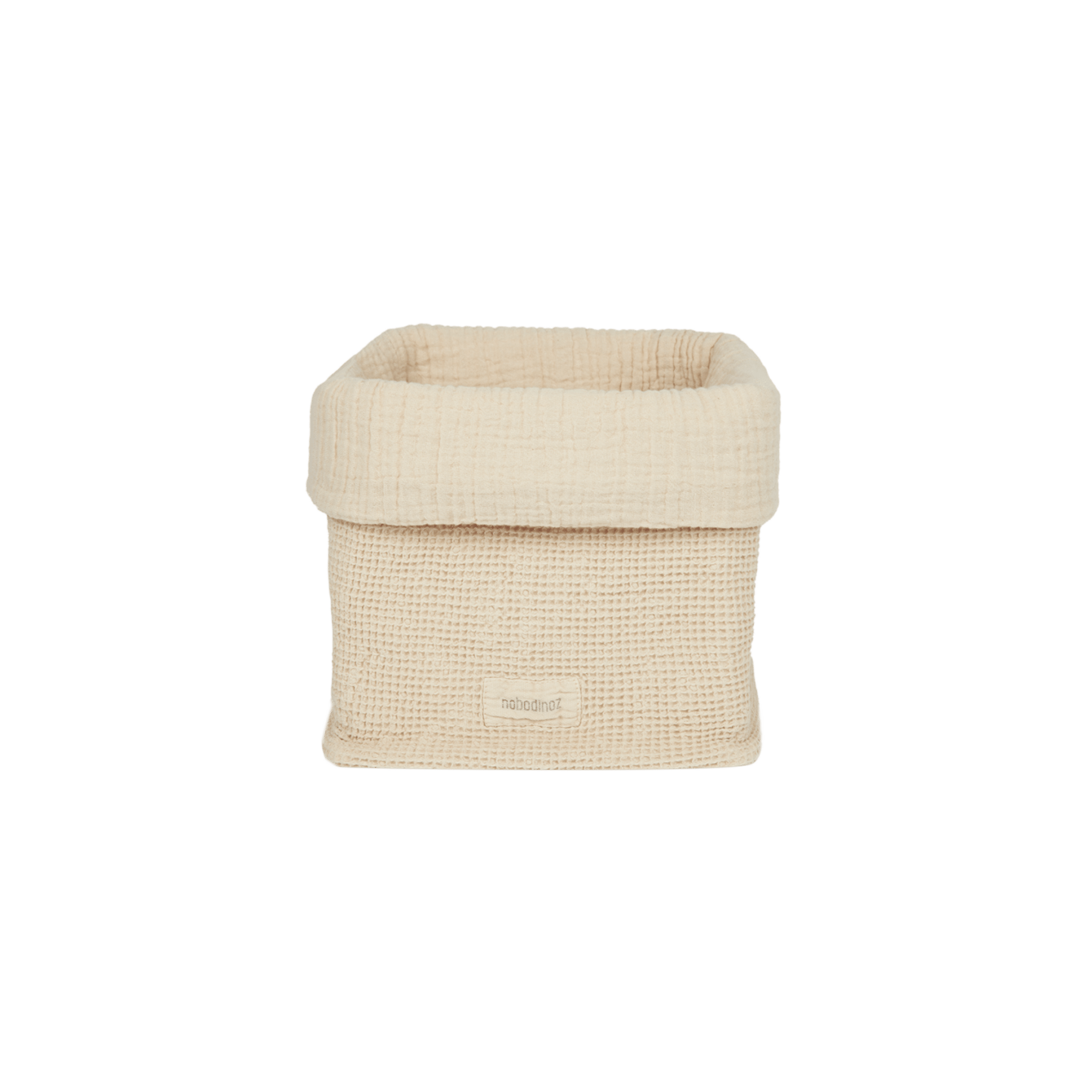 Nobodinoz - Baby & Kids Decoration - Basket in washed cotton Wabi - Sabi - Ginger - Tummy Time