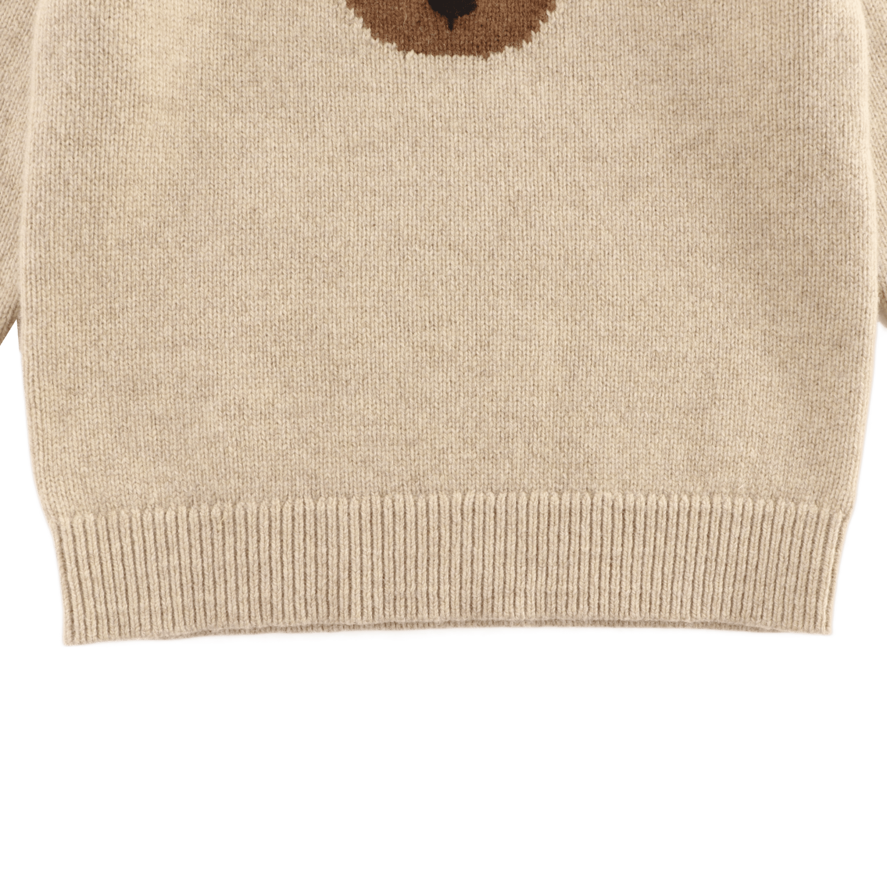 Donsje - Baby Sweaters & Cardigans - Denn Merino Wool Sweater Bear - Biscotti Melange - Tummy Time