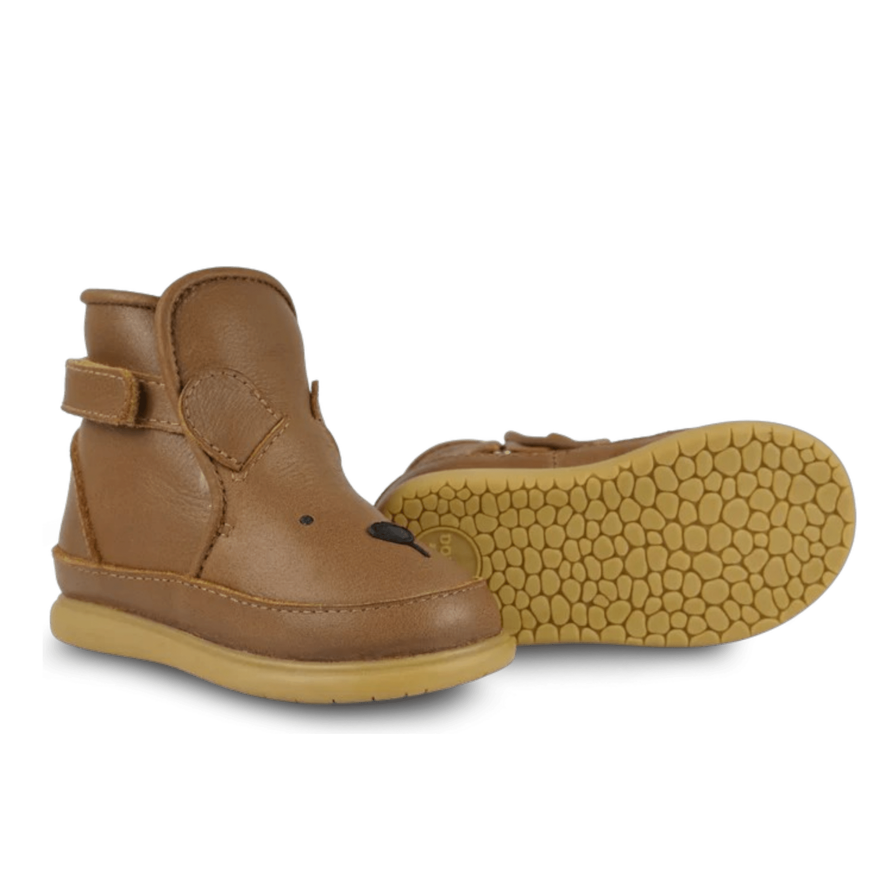 Donsje - Baby Footwear - Dubu Classic Shoes Bear - Cognac Classic Leather - Tummy Time