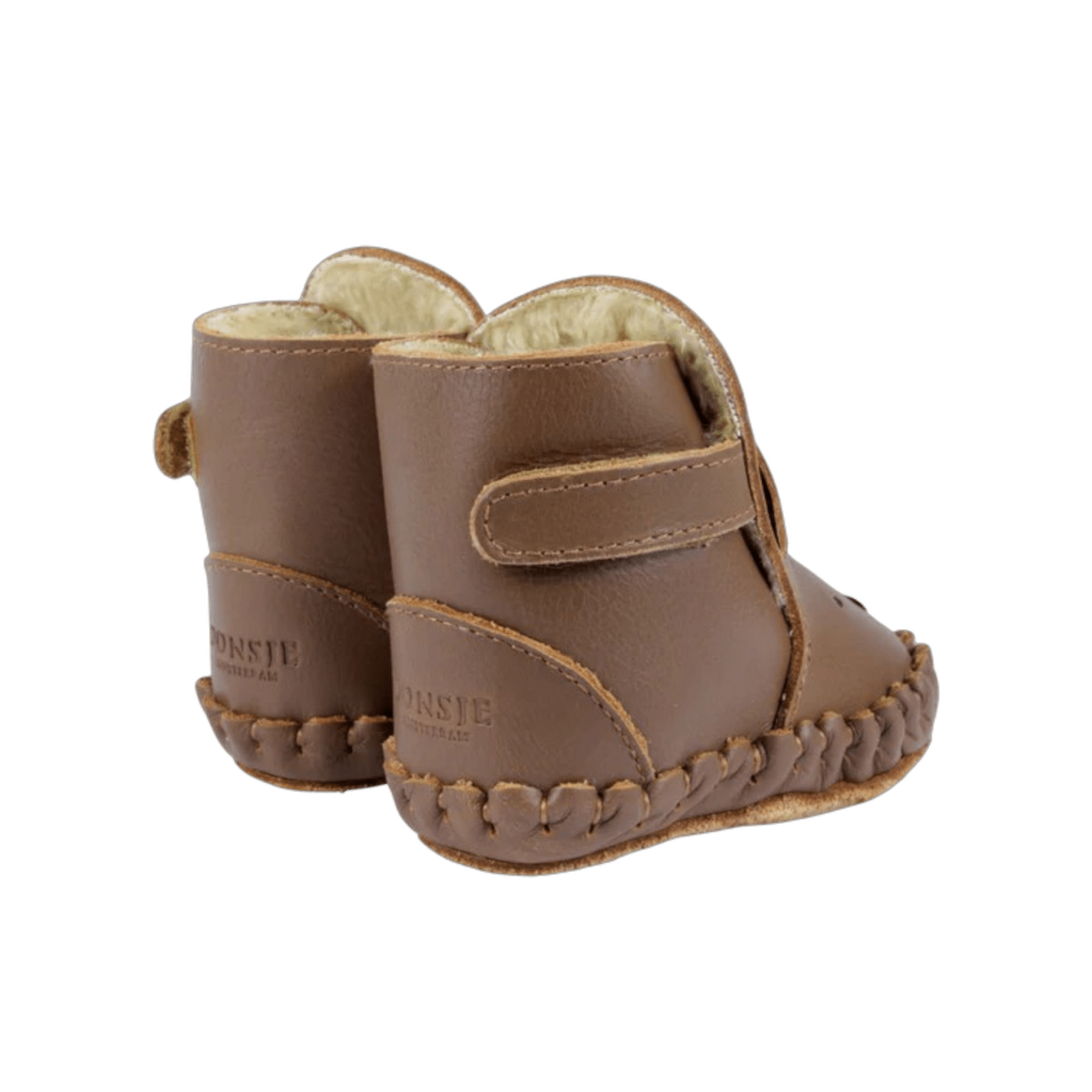 Donsje - Baby Footwear - Kapi Classic Booties Bear - Cognac Classic Leather - Tummy Time