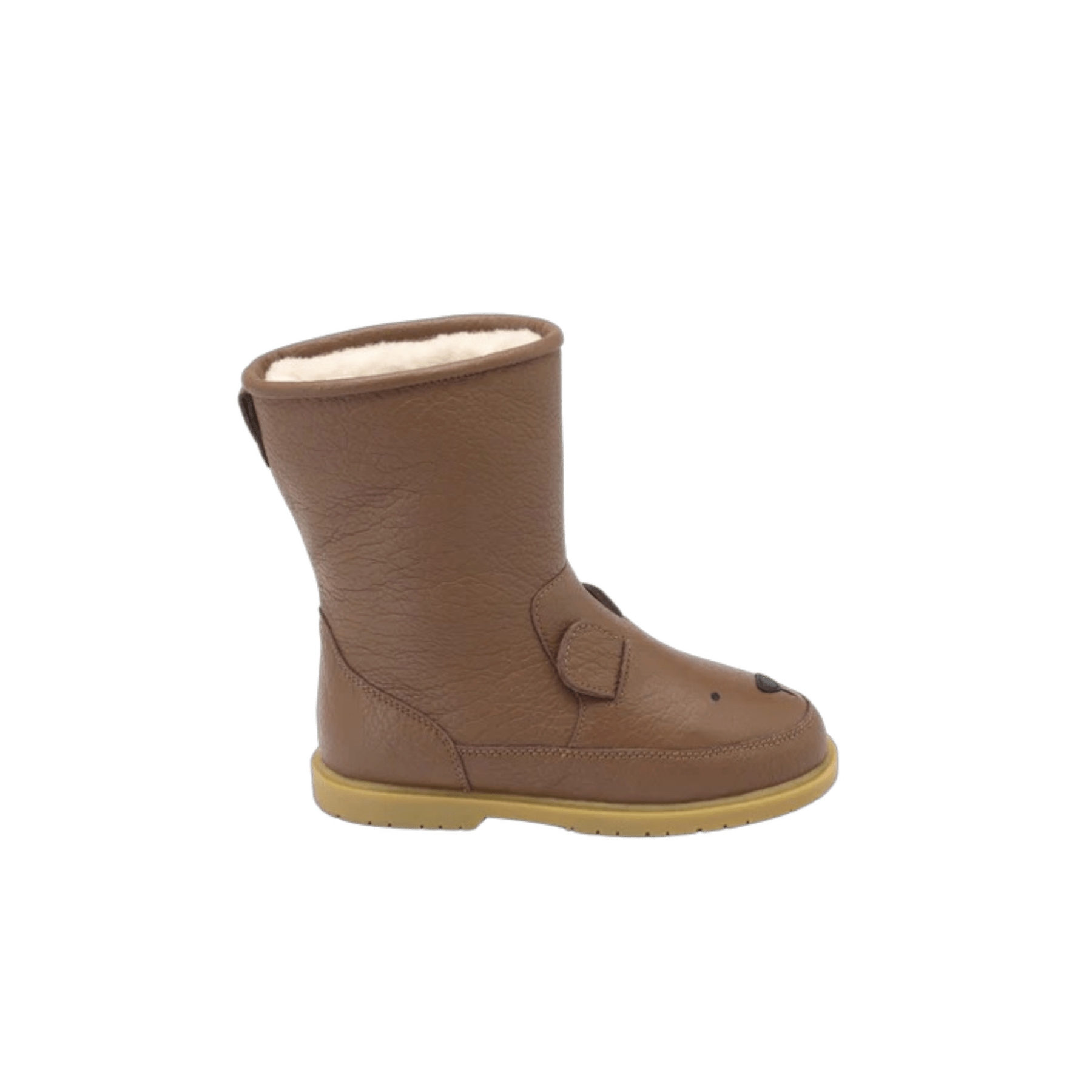 Donsje - Baby Footwear - Wadudu Classic Boots Bear - Cognac Leather - Tummy Time