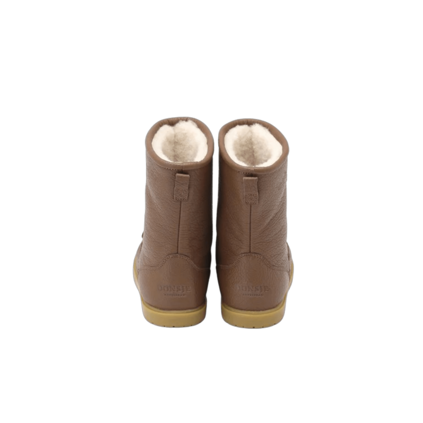 Donsje - Baby Footwear - Wadudu Classic Boots Bear - Cognac Leather - Tummy Time