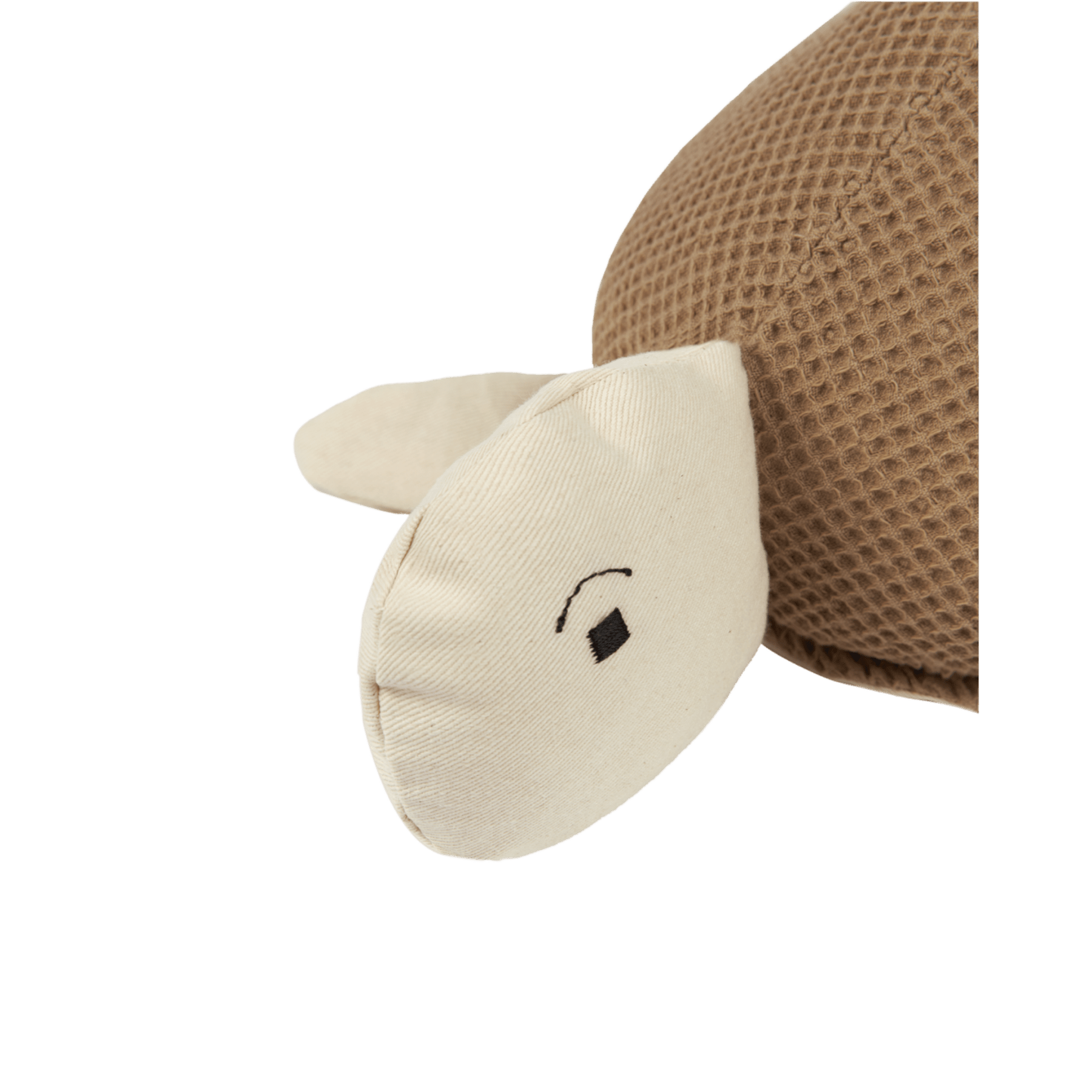 Nobodinoz - Baby & Kids Decoration - Embroidered turtle cushion in washed cotton Wabi - Sabi - Tummy Time