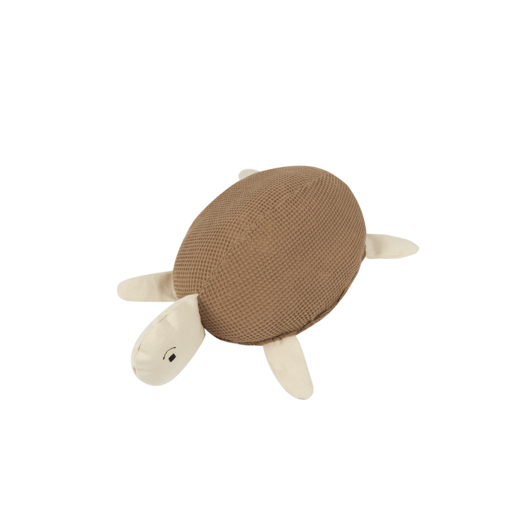 Nobodinoz - Baby & Kids Decoration - Embroidered turtle cushion in washed cotton Wabi - Sabi - Tummy Time