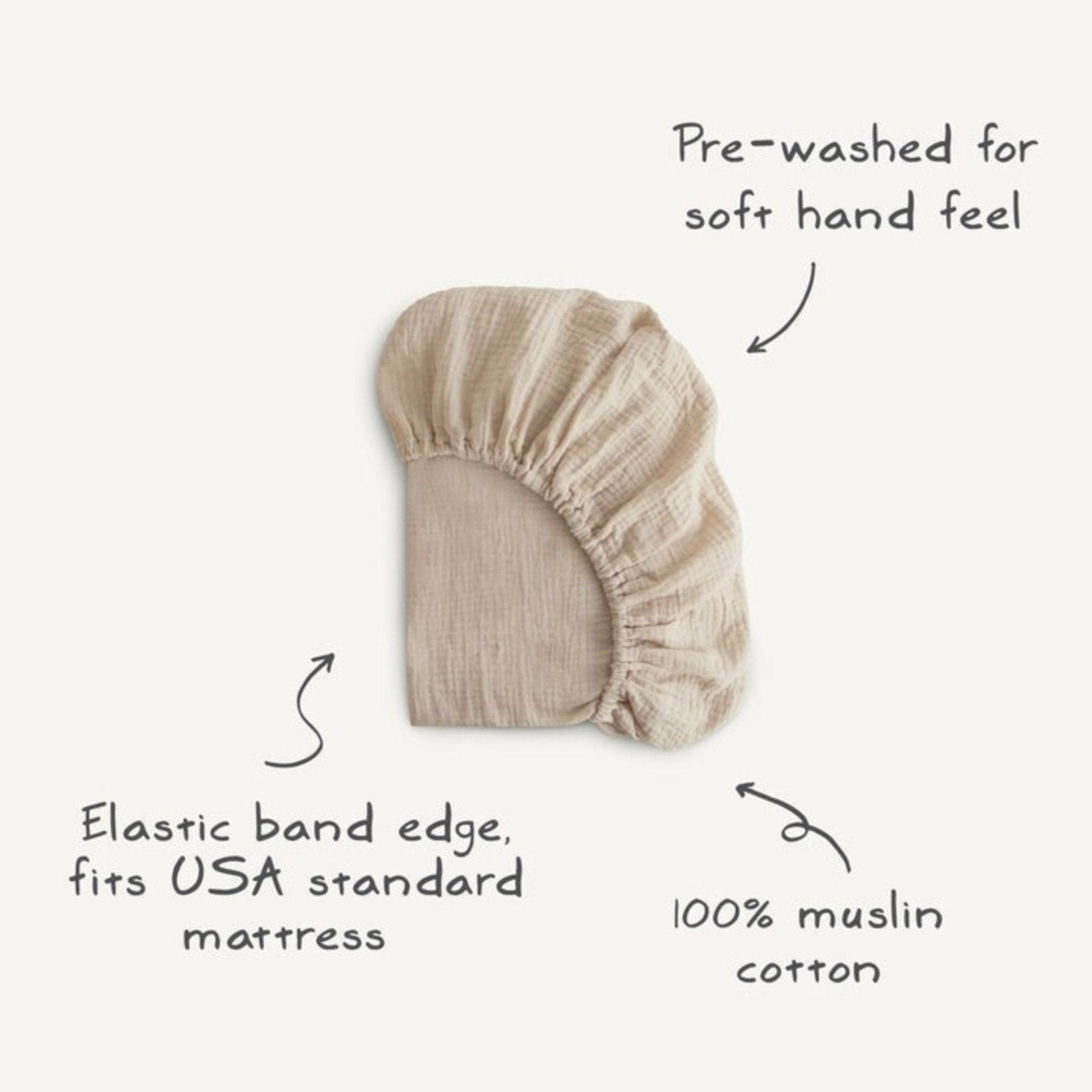Mushie - Bed & Bedding - Extra Soft Muslin Crib Sheet - Tummy Time