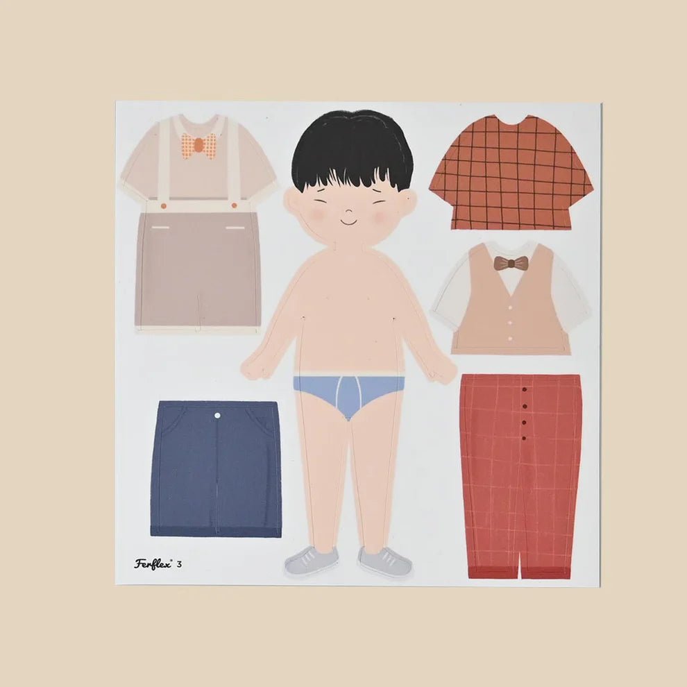 Ferflex - Educational Games - Magnetic Game - Dress - up Silhouettes for Boys - Tummy Time