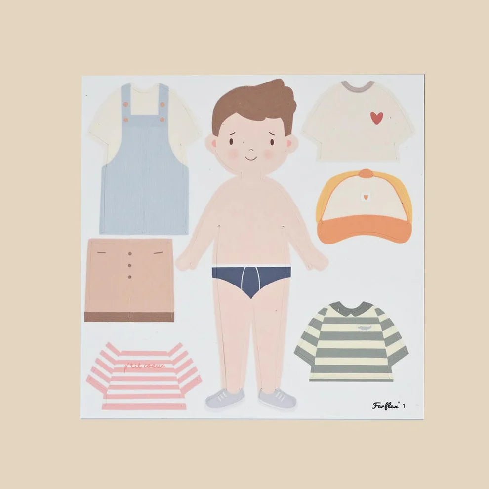 Ferflex - Educational Games - Magnetic Game - Dress - up Silhouettes for Boys - Tummy Time