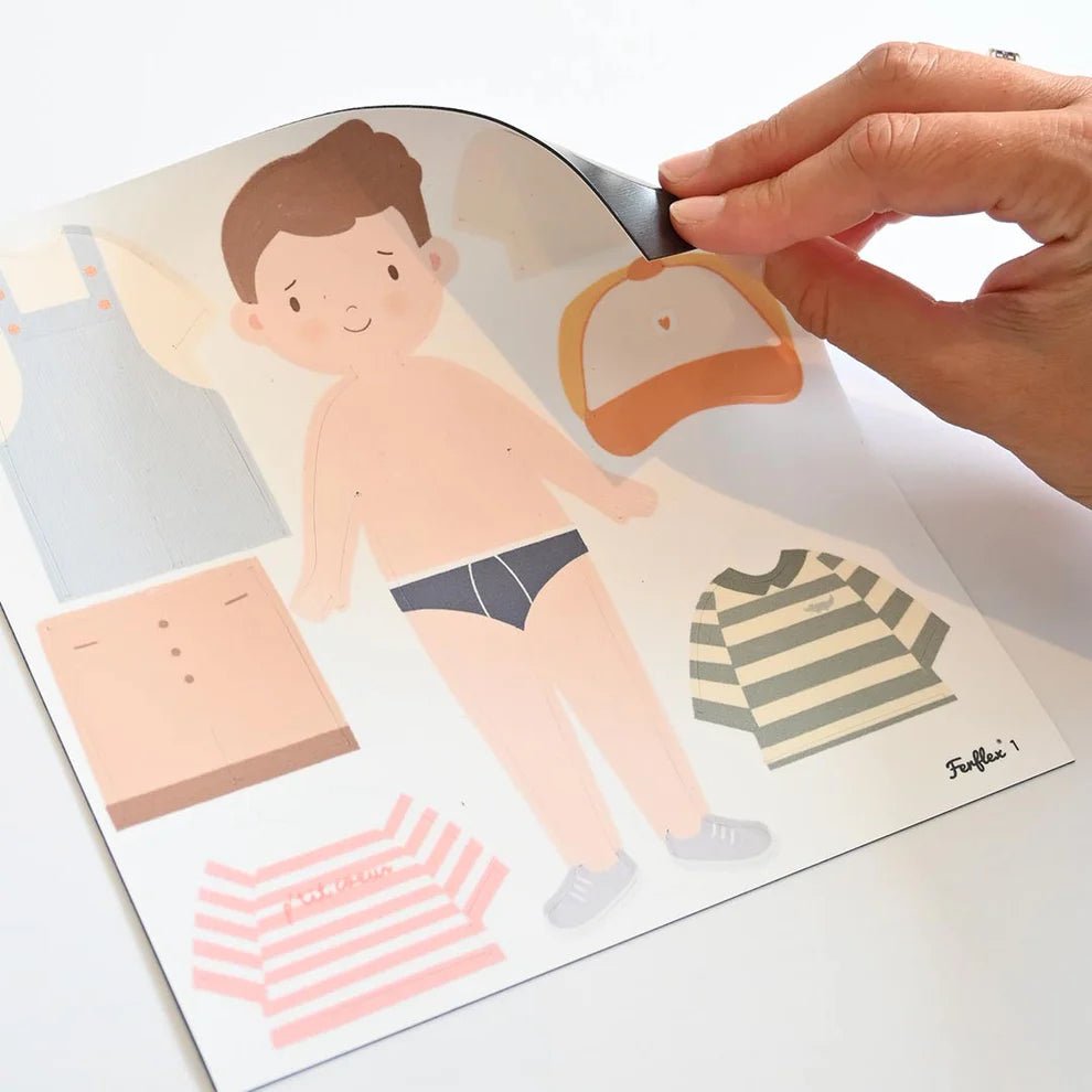 Ferflex - Educational Games - Magnetic Game - Dress - up Silhouettes for Boys - Tummy Time