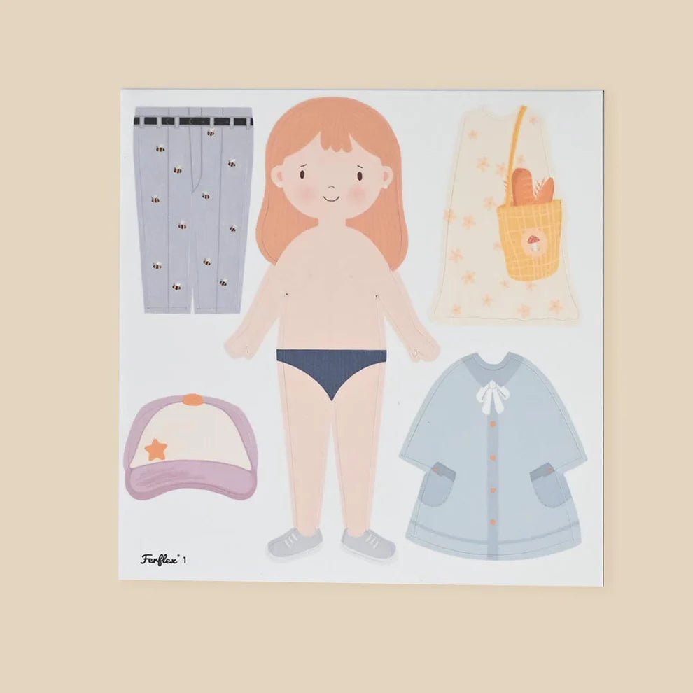 Ferflex - Educational Games - Magnetic Game - Dress - up Silhouettes for Girls - Tummy Time