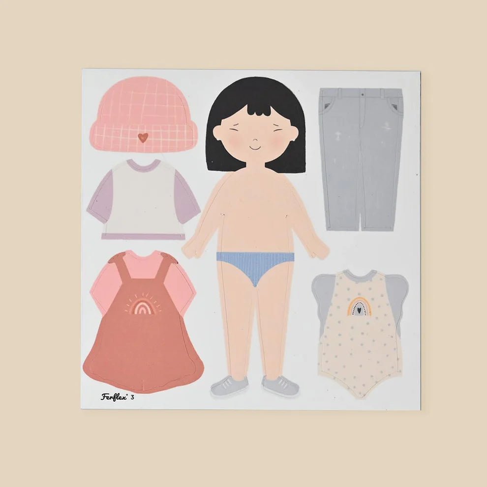 Ferflex - Educational Games - Magnetic Game - Dress - up Silhouettes for Girls - Tummy Time