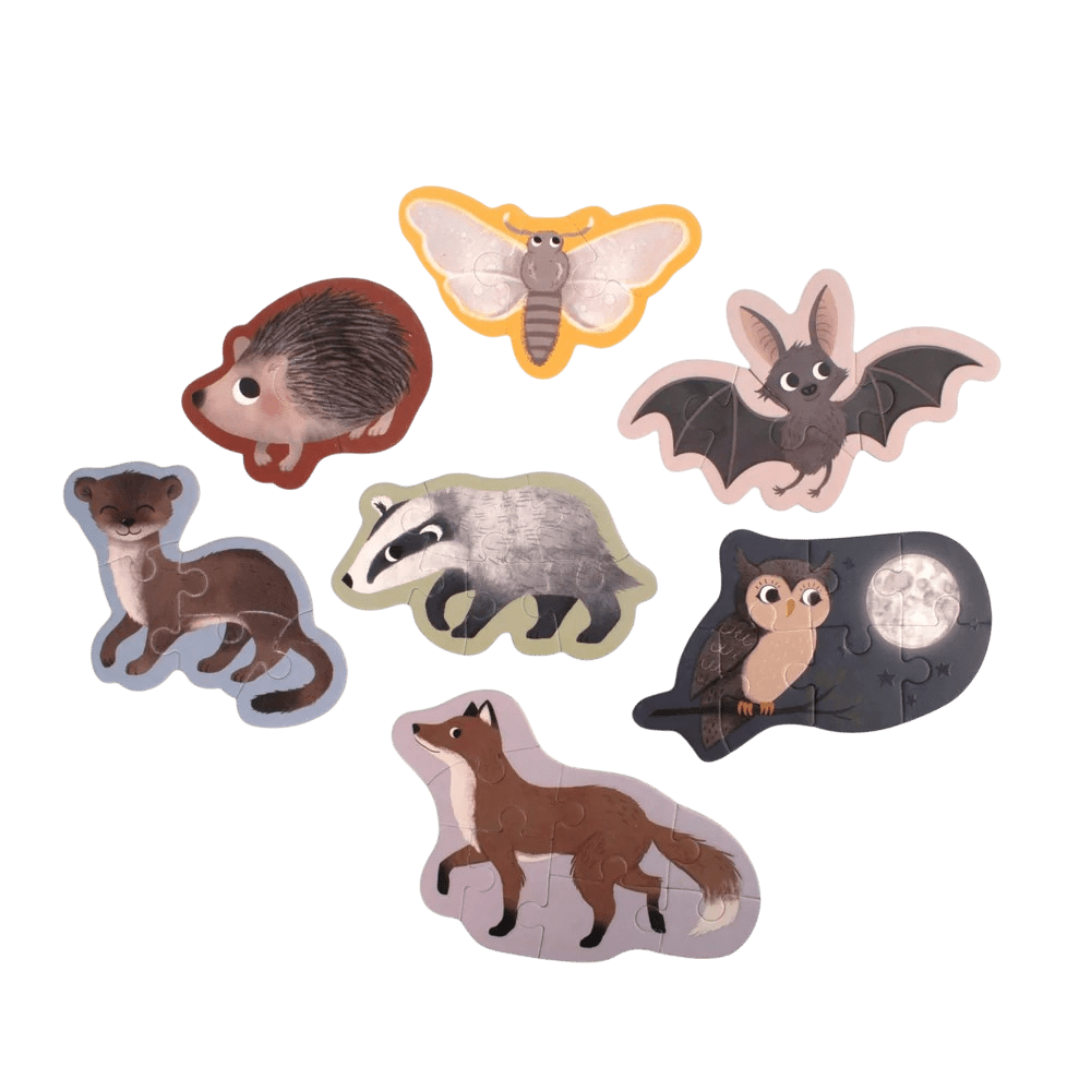 Filibabba - Baby & Kids Puzzles - Glow in the Dark Puzzle - Forest Friends - Tummy Time