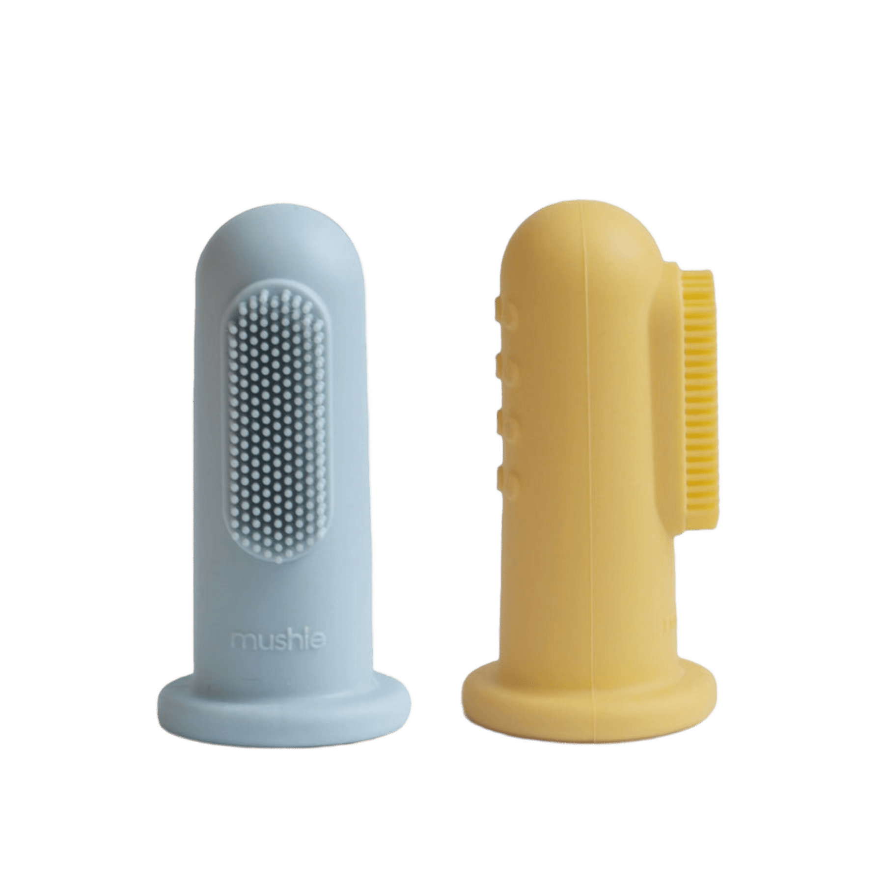 Mushie - Brushes & Dental Care - Finger Toothbrush - Powder Blue/Daffodil - Tummy Time