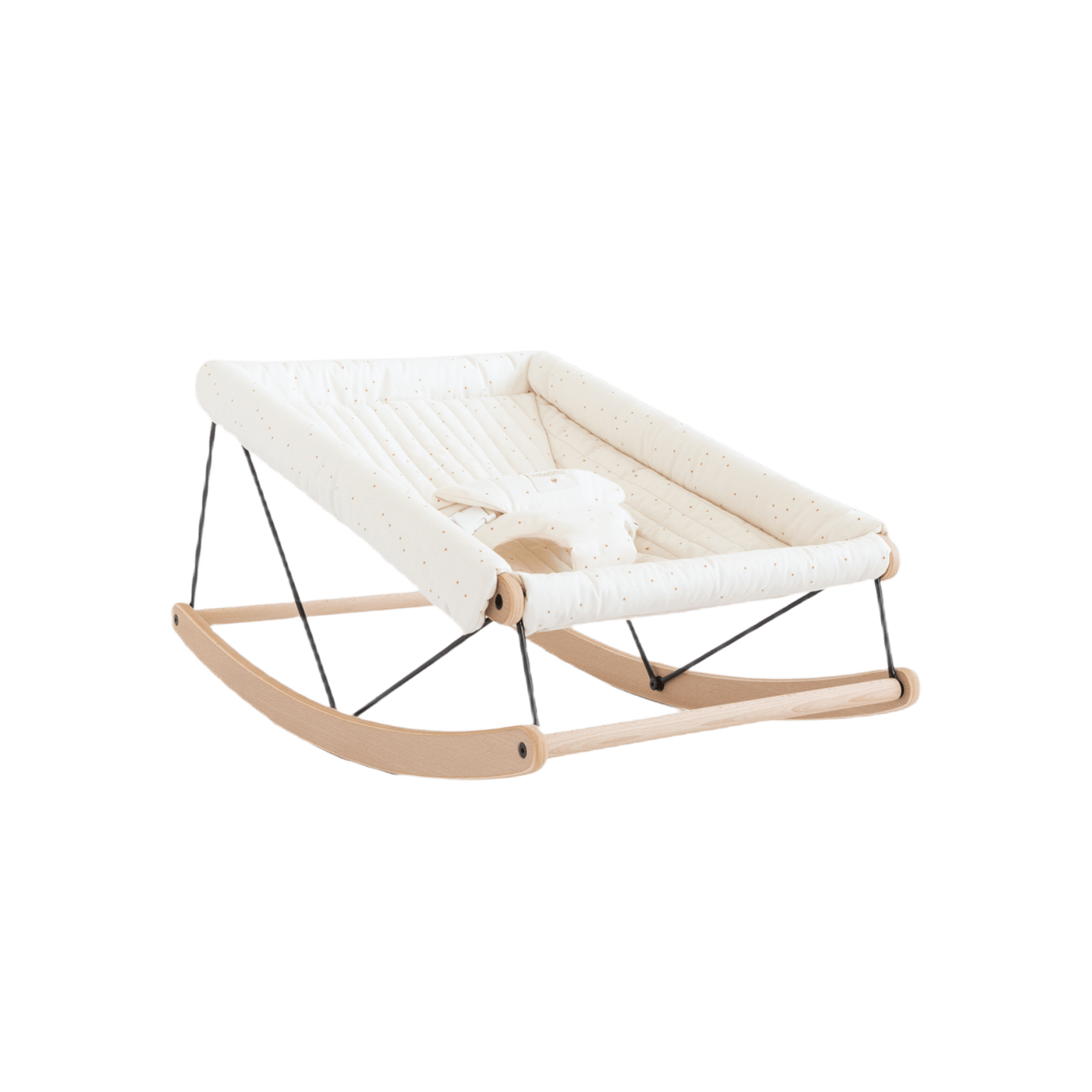 Nobodinoz - Baby Bouncers - Growing Green baby bouncer - Natural Honey Sweet Dots - Tummy Time