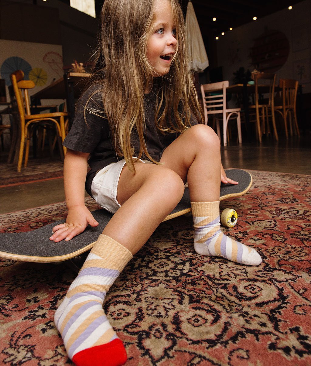 Hello Hossy - Baby Socks & Underwear - Violette Socks - Purple / Pink / Beige - Tummy Time