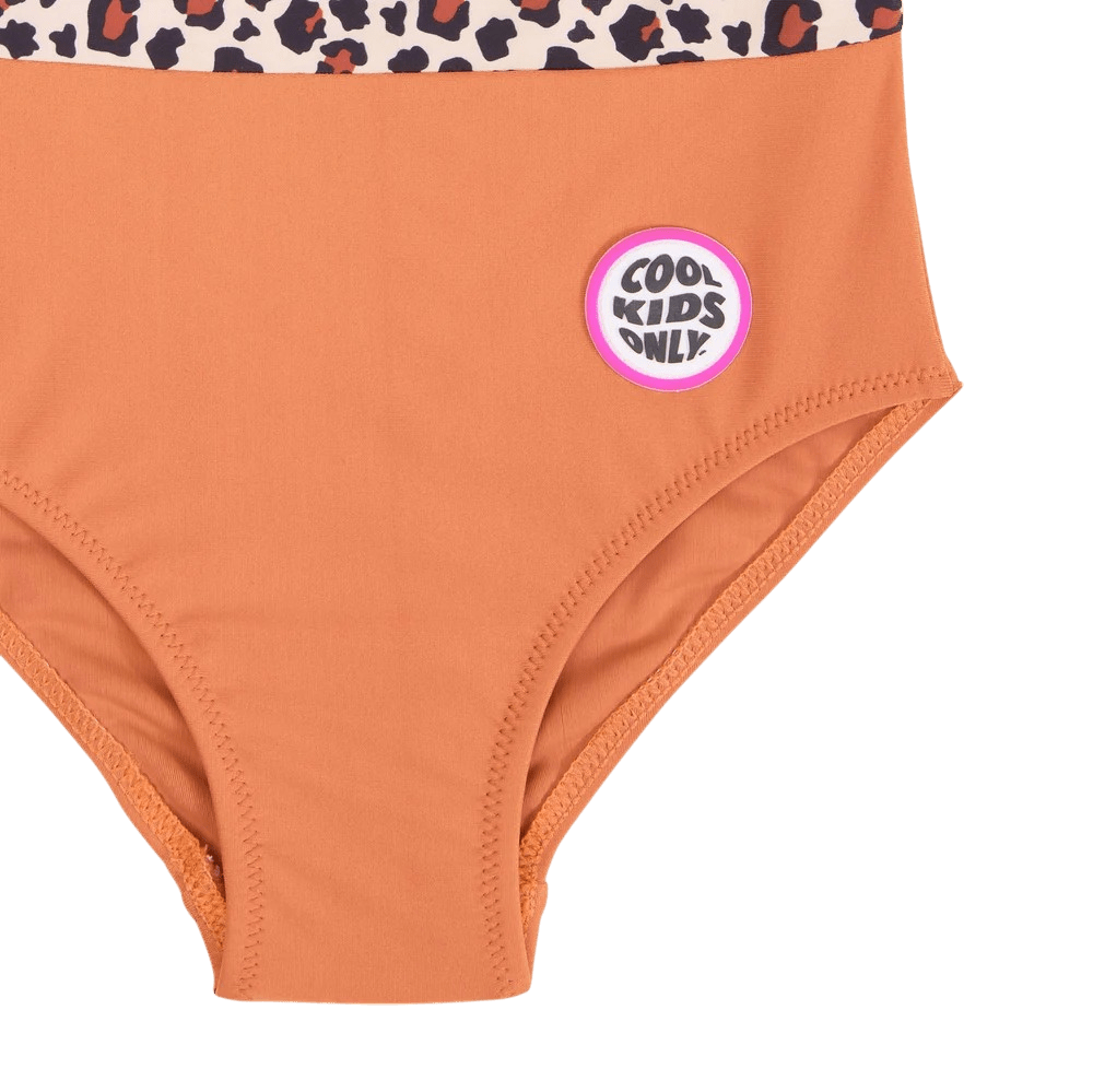 Hello Hossy - Baby Swimwear - Leopard Swimsuit - Leopard / Camel - Tummy Time