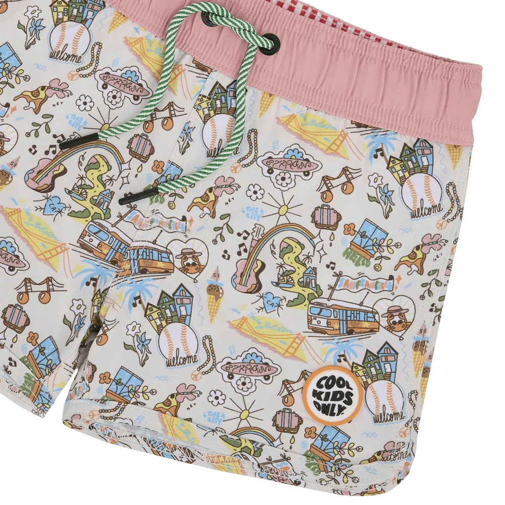 Hello Hossy - Baby Swimwear - San Francisco Swim Shorts - Rose - Tummy Time