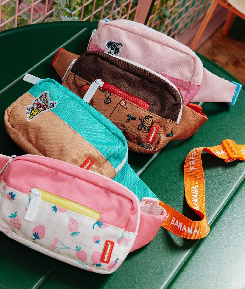 Hello Hossy - Bags & School Bags - Mini Gelato Fanny Pack - Blue / Beige - Tummy Time
