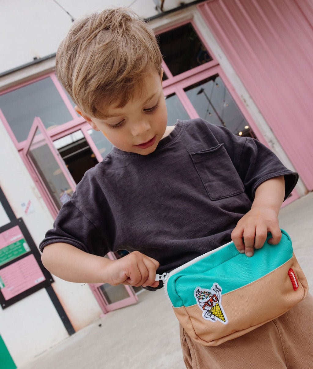 Hello Hossy - Bags & School Bags - Mini Gelato Fanny Pack - Blue / Beige - Tummy Time