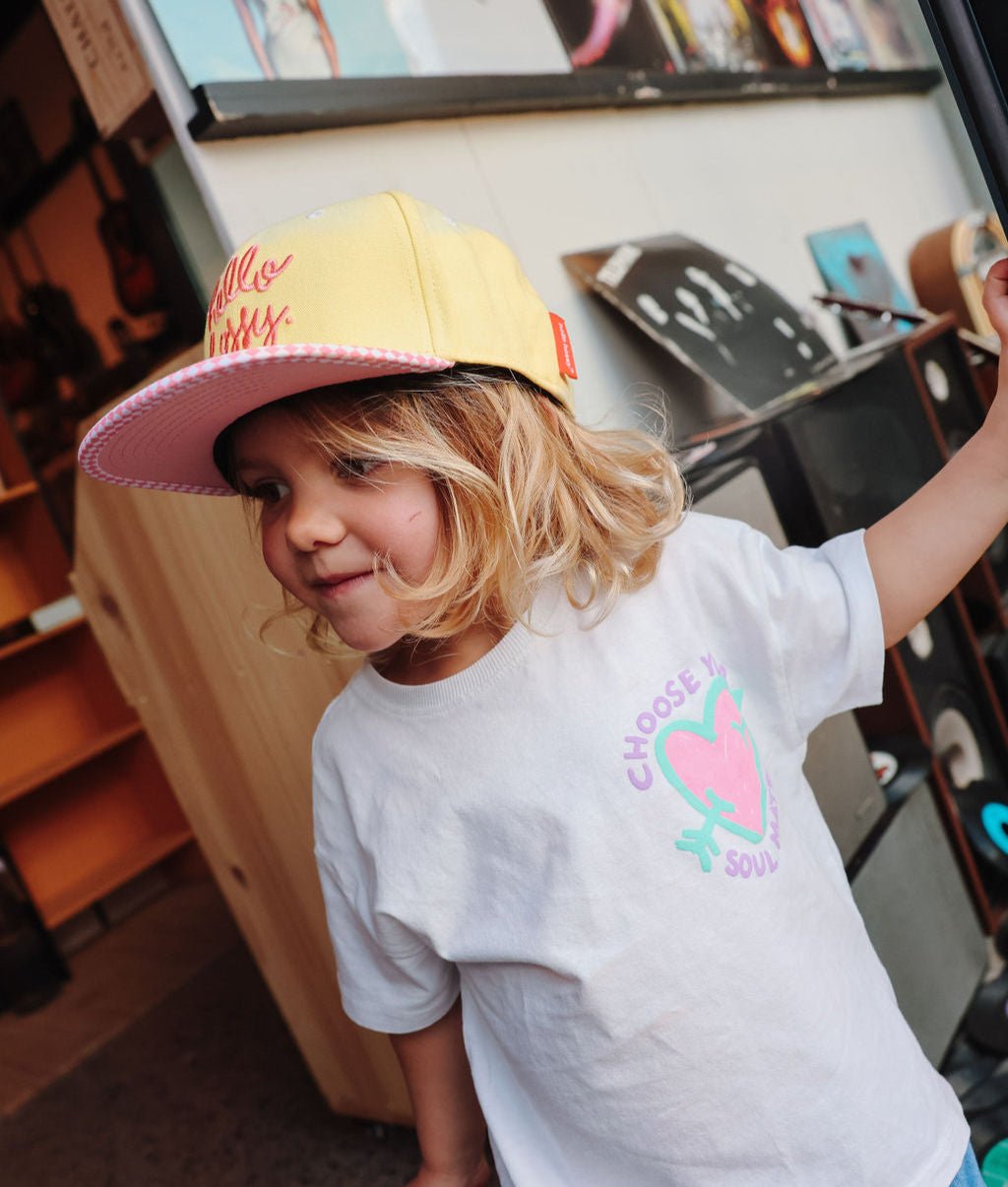 Hello Hossy - Hats, Caps & Beanies - Chessy Pink Cap - Yellow / Pink - Tummy Time