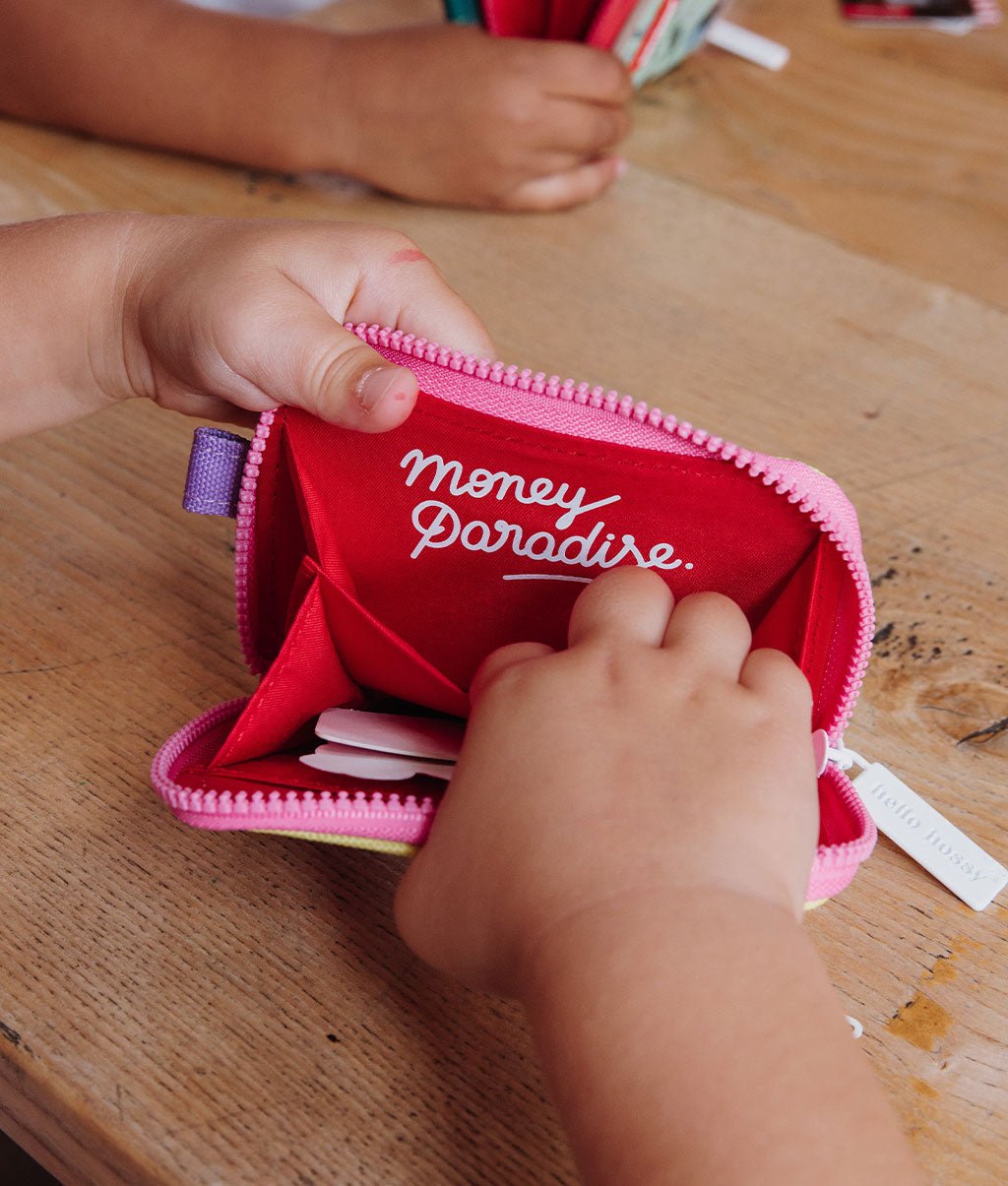 Hello Hossy - Kids Small Accessories - Mini Mauve Coin Purse - Purple / Yellow / Pink - Tummy Time