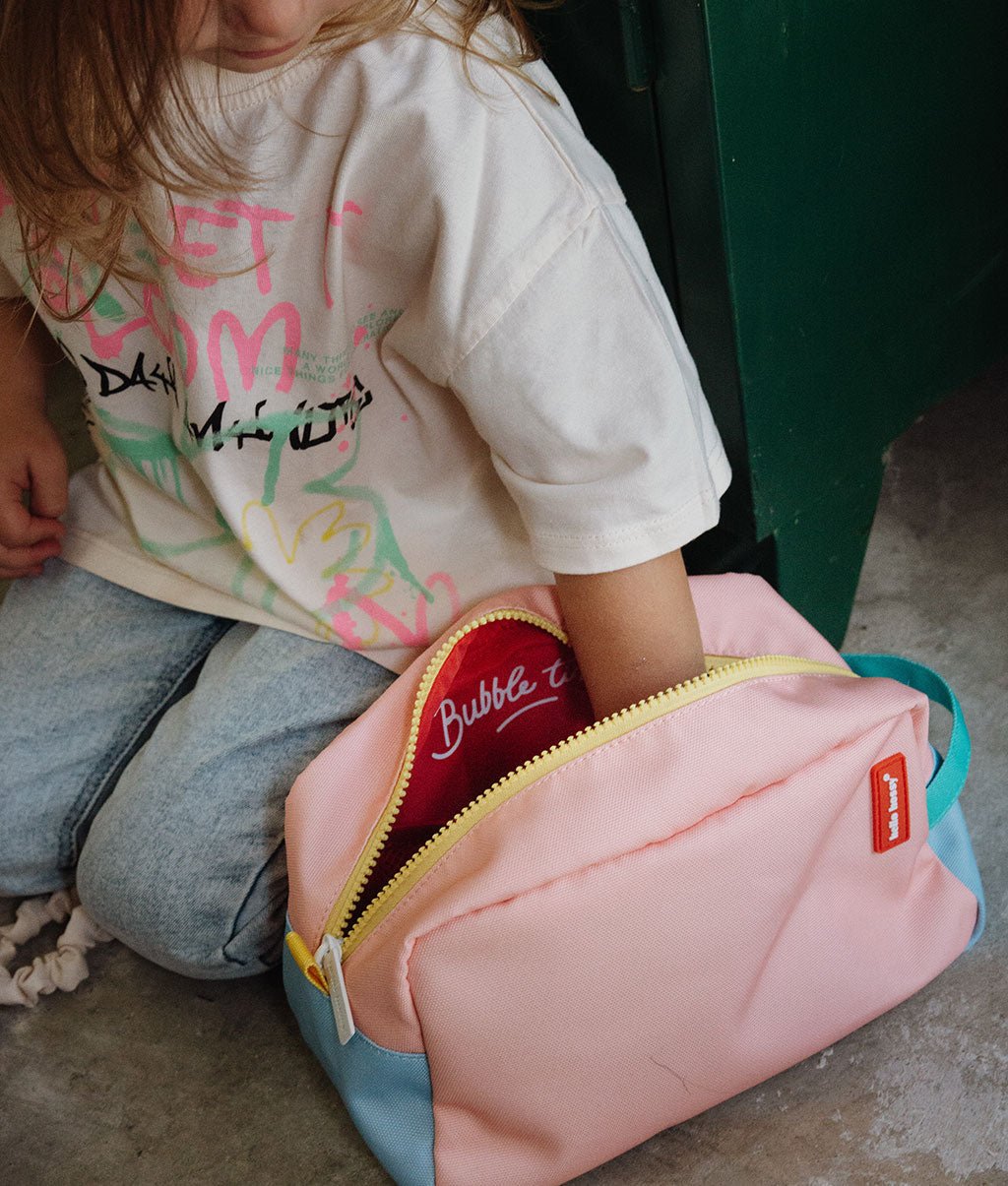 Hello Hossy - Toiletry Bags & Health Book - Mini Jolly Toiletry Bag - Salmon / Blue / Green - Tummy Time