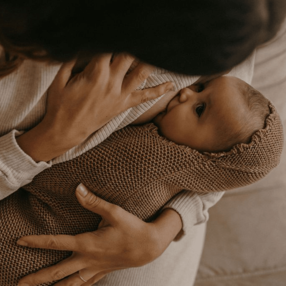 Ilado - Baby Swaddles - Swaddling Cocoon - Hazelnut - Tummy Time