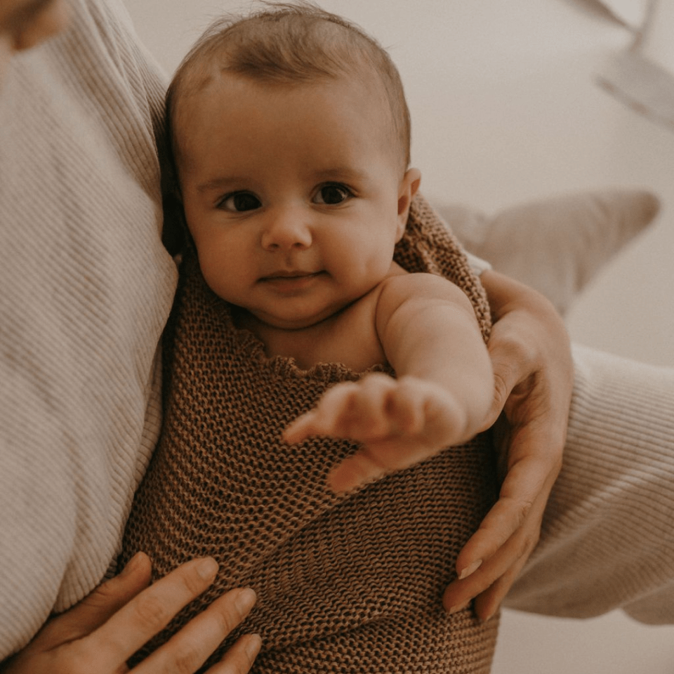 Ilado - Baby Swaddles - Swaddling Cocoon - Hazelnut - Tummy Time