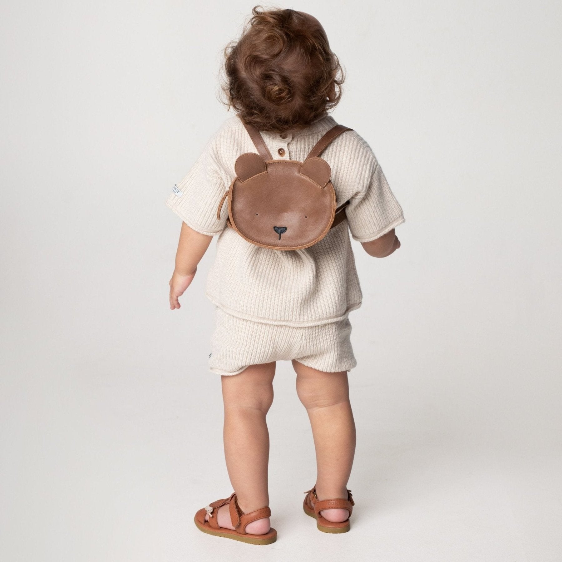 Donsje - Bags & School Bags - Kapi Classic Backpack Bear - Cognac Classic Leather - Tummy Time
