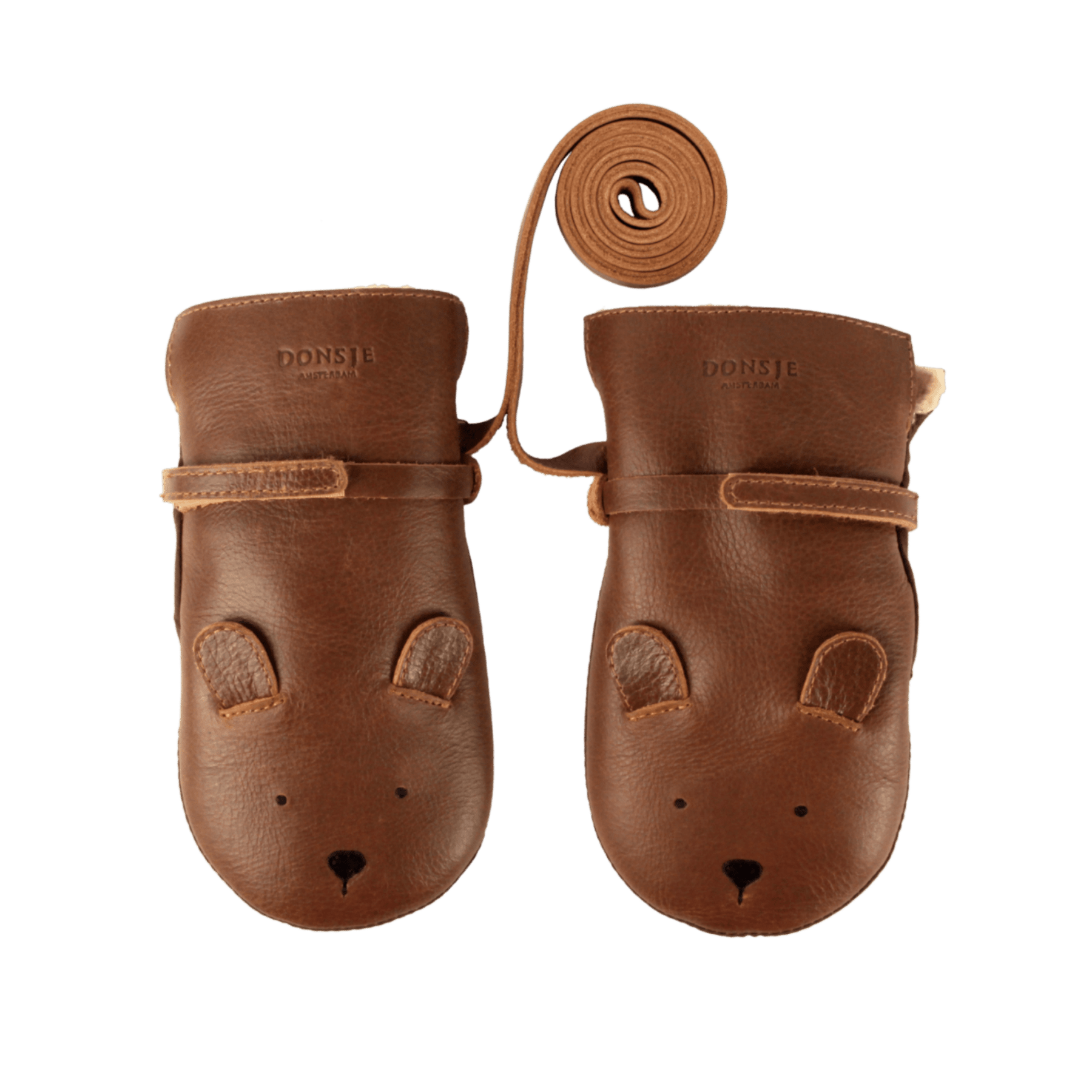 Donsje - Mittens, Gloves & Scarves - Kapi Classic Mittens Bear - Cognac Classic Leather - Tummy Time