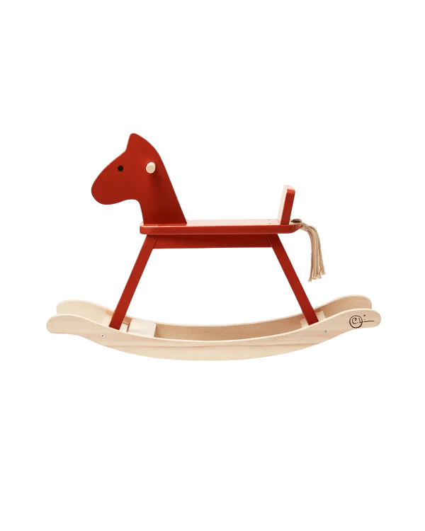 Kids Concept - Rocking Toys - Rocking Horse Orange Red - Tummy Time
