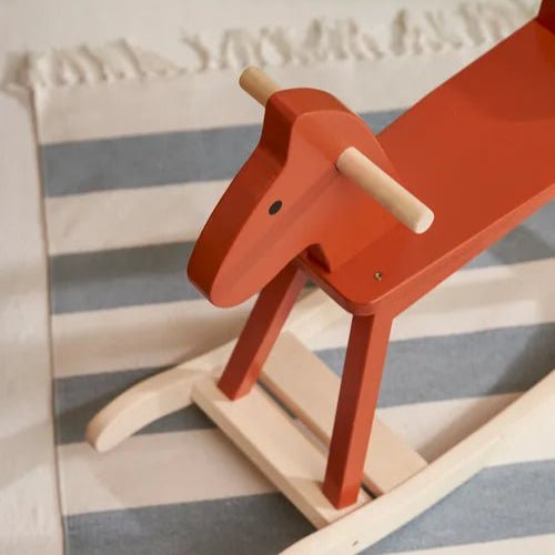 Kids Concept - Rocking Toys - Rocking Horse Orange Red - Tummy Time