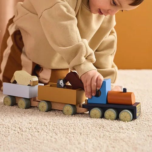 Kids Concept - Role Play Toys - Farm Animal Train - Tummy Time