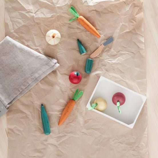 Kids Concept - Role Play Toys - Mixed Toy Vegetable Box - Tummy Time